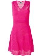 M Missoni - Knitted Flared Dress - Women - Cotton/elastodiene/polyamide/viscose - 40, Pink/purple, Cotton/elastodiene/polyamide/viscose