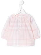 Burberry Kids - Pleat Detail Check Top - Kids - Cotton - 12 Mth, Pink/purple