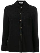 Salvatore Ferragamo Pre-owned 1970's Jacquard Detail Shirt - Black