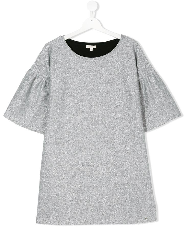 Miss Grant Kids Ruffle Sleeve Dress - Grey