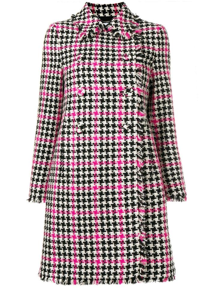 Moschino Houndstooth Check Coat - Black