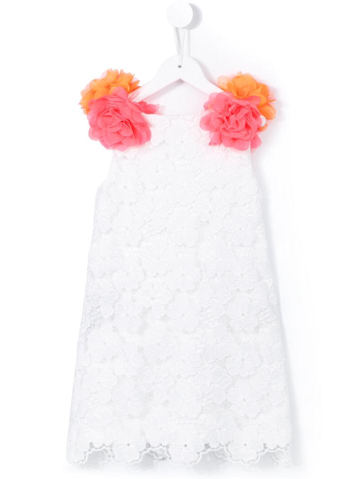 Charabia - Lace Shift Dress - Kids - Cotton/acrylic/polyacrylic - 8 Yrs, White