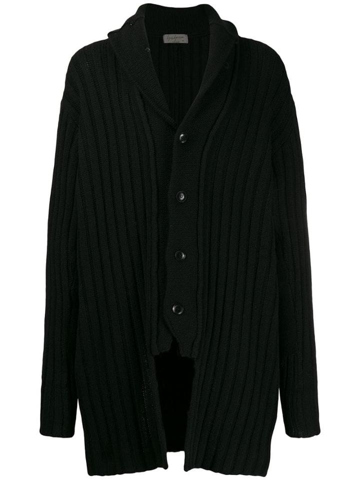 Yohji Yamamoto Asymmetric Long-line Cardigan - Black
