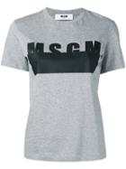 Msgm - Logo Print T-shirt - Women - Cotton - M, Grey, Cotton