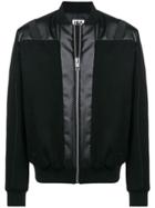 Les Hommes Urban Contrast Panel Bomber Jacket - Black