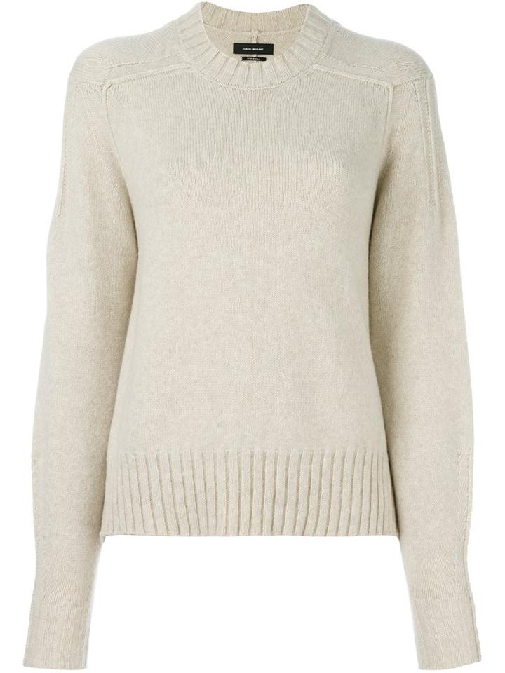 Isabel Marant 'finn' Ribbed Knit Sweater, Women's, Size: 38, Nude/neutrals, Camel Hair/wool/polyamide