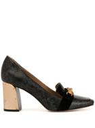 Tory Burch Jessa 75mm Snake-effect Pumps - Black