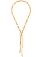 Chanel Pre-owned Cc Logos Pearl Pendant Necklace - Gold
