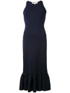 Jonathan Simkhai - Slashed Knit Racer Trumpet Gown - Women - Polyester/viscose - S, Blue, Polyester/viscose