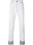 Diesel - Dipped Hem Jeans - Men - Cotton/polyester - 32, White, Cotton/polyester