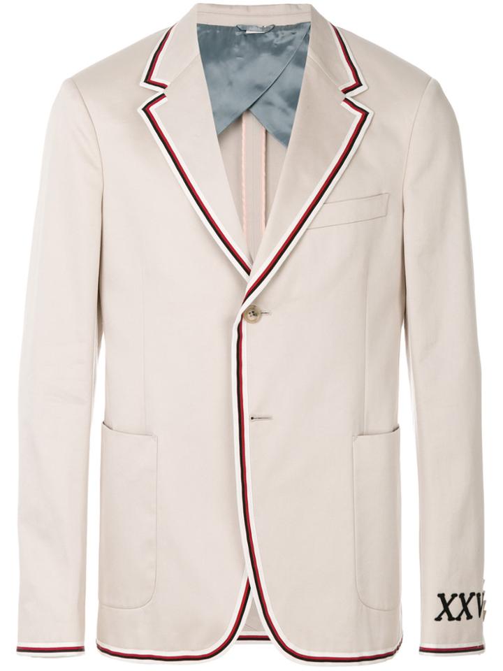 Gucci Web-trimmed Blazer - Nude & Neutrals