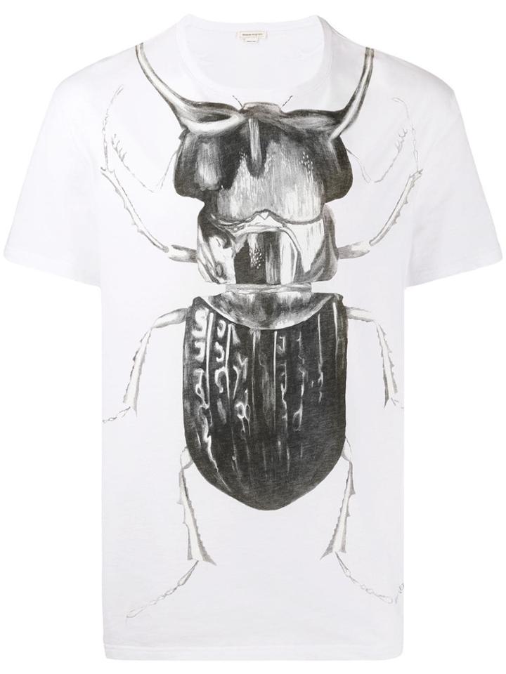 Alexander Mcqueen Beetle Print T-shirt - White