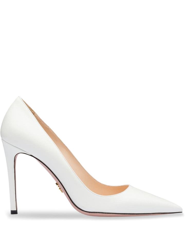 Prada Classic Leather Pumps - White