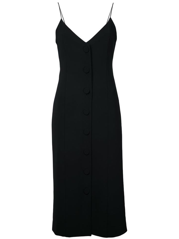 Le Ciel Bleu Buttoned Cami Dress, Women's, Size: 36, Black, Polyester/polyurethane