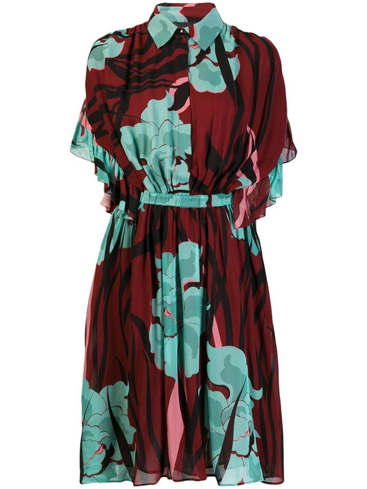 Just Cavalli Floral Print Midi Dress - Red