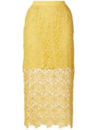Ermanno Ermanno Lace Pencil Skirt - Yellow & Orange