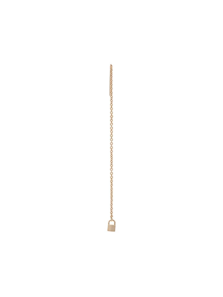 Lauren Klassen Tiny Padlock Chain Earring - Yellow & Orange