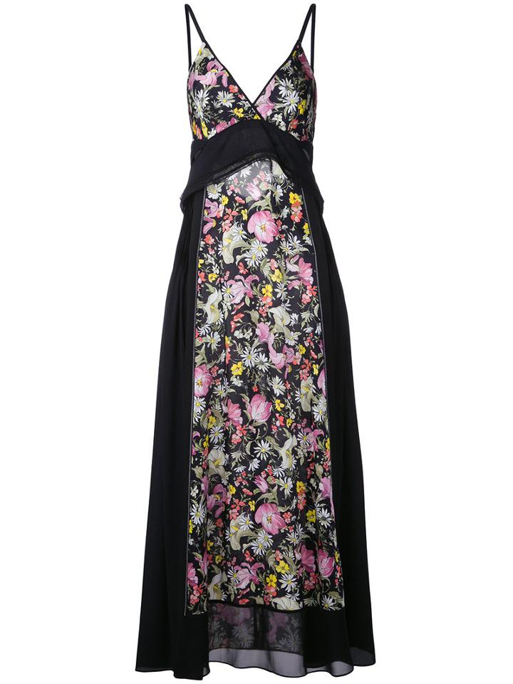 3.1 Phillip Lim - Floral Printed Dress - Women - Silk - 6, Women's, Black, Silk