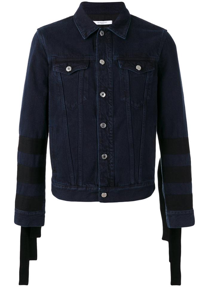 Givenchy Sleeve-fringed Denim Jacket - Blue