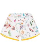 Mira Mikati Cotton Shorts With Illustration - White