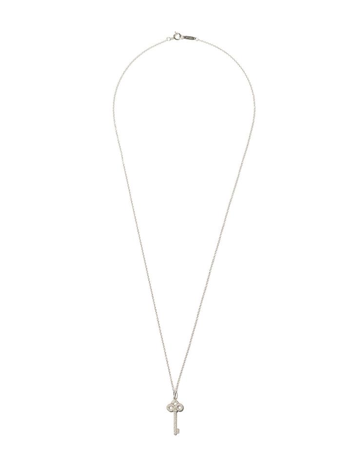 Tiffany & Co Tiffany Keys Fleur De Lis Diamond Key Pendant - White