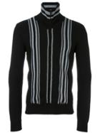 Dolce & Gabbana Striped Cardigan, Men's, Size: 50, Black, Virgin Wool