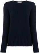 Zanone Ribbed Neck Jumper - Blue