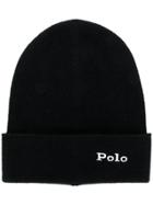 Polo Ralph Lauren Cashmere Logo Embroidery Beanie - Black