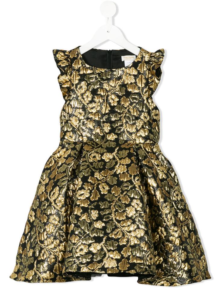 David Charles Kids - Floral Dress - Kids - Polyester/acetate - 2 Yrs, Black
