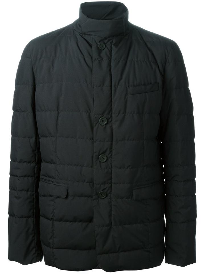 Herno - Funnel Neck Padded Jacket - Men - Feather Down/polyamide/polyester/polytetrafluoroethylene (ptfe) - 48, Black, Feather Down/polyamide/polyester/polytetrafluoroethylene (ptfe)
