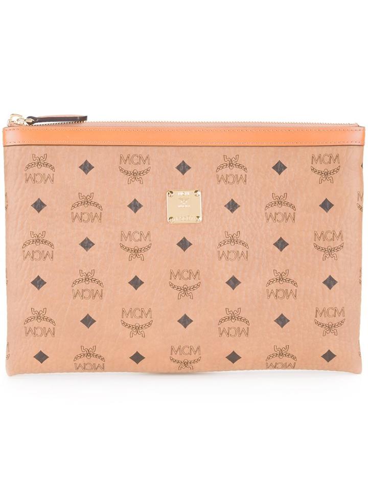Mcm Logo Printed Clutch