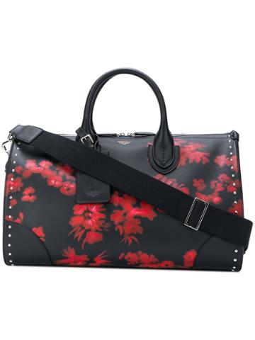 Bertoni 1949 Floral Print Studded Tote - Black
