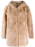 Apparis Hooded Faux-fur Coat - Neutrals