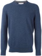 Brunello Cucinelli Cashmere Crew Neck Jumper, Men's, Size: 54, Blue, Cashmere