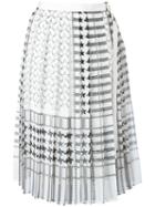 Sacai - Stars And Stripes Midi Kilt Skirt - Women - Polyester/cupro - 3, White, Polyester/cupro