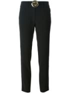 Moschino Button Detail Trousers, Women's, Size: 42, Black, Triacetate/polyester