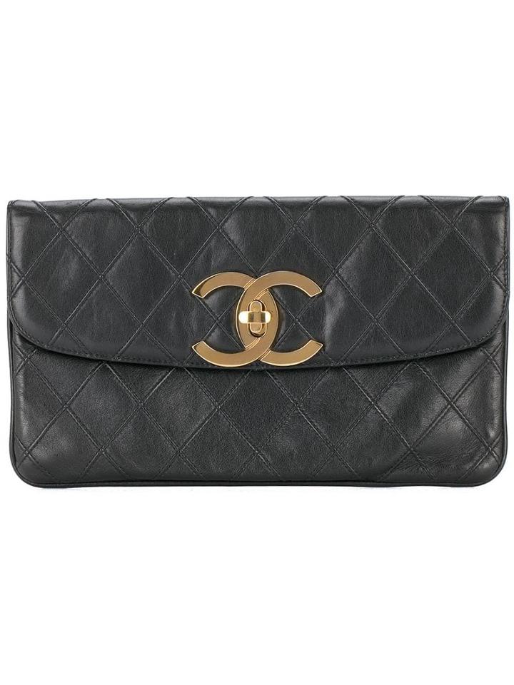Chanel Pre-owned Cosmos Line Clutch Bag - Black