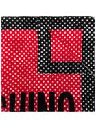 Moschino Spotted Logo Print Scarf - Red