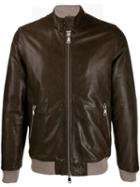 Daniele Alessandrini Zipped Leather Jacket - Brown
