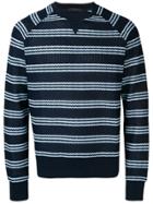 The Gigi Striped Jersey Sweater - Blue