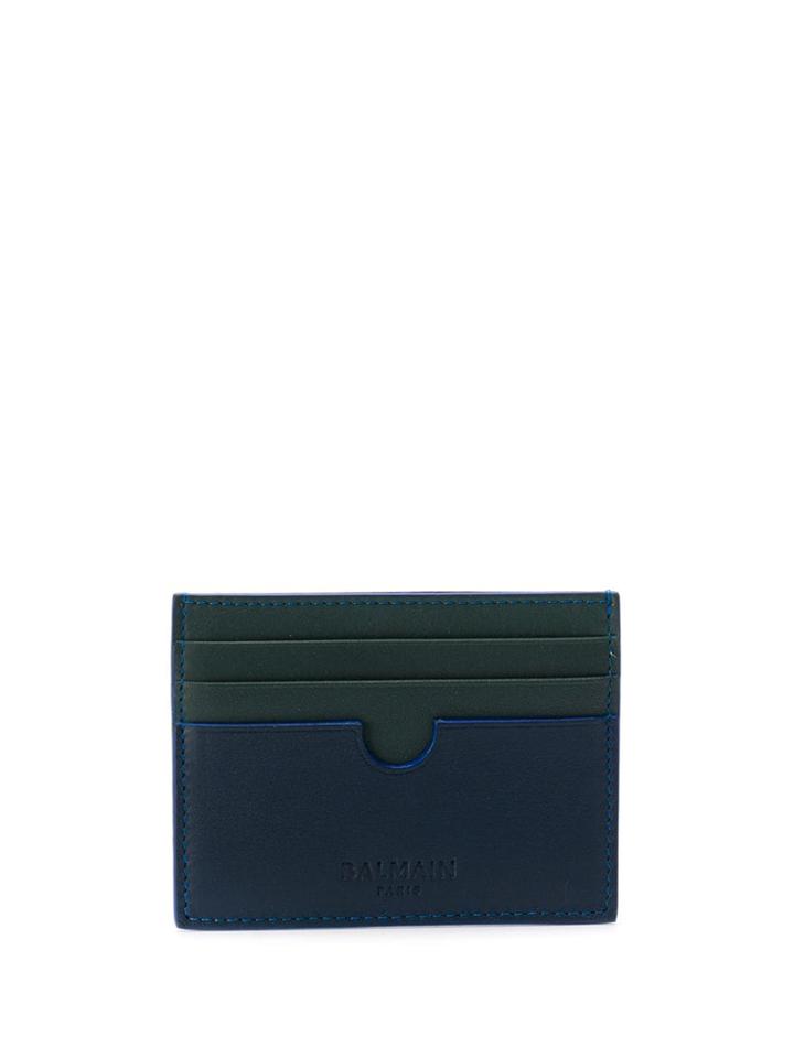 Balmain Leather Card Holder - Green
