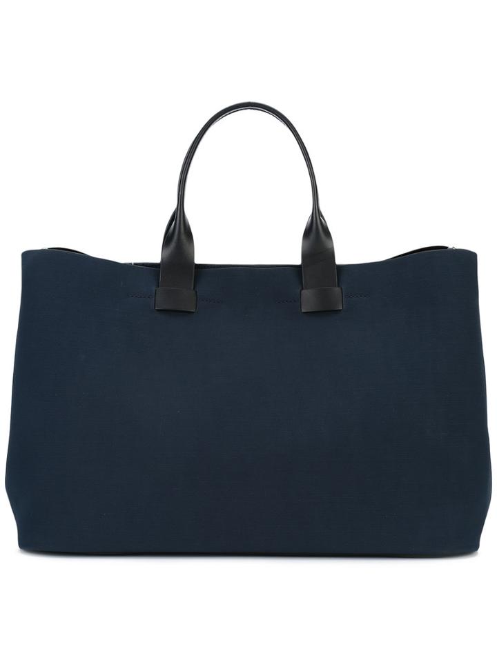 Troubadour - Tote Bag - Women - Leather/canvas - One Size, Blue, Leather/canvas