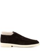 Loro Piana High Sweid Ribbed Knit Boots - Brown