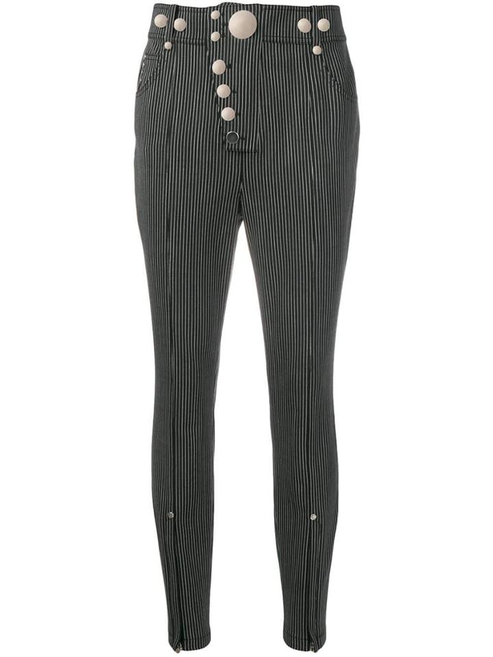 Alexander Wang Striped Skinny Trousers - Black