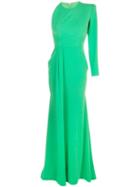 Alex Perry Structured Shoulders Dress - Green