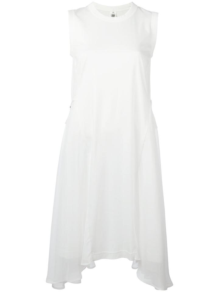 Comme Des Garçons Noir Kei Ninomiya Layered Gathered Dress, Women's, Size: Medium, White, Cotton/polyester