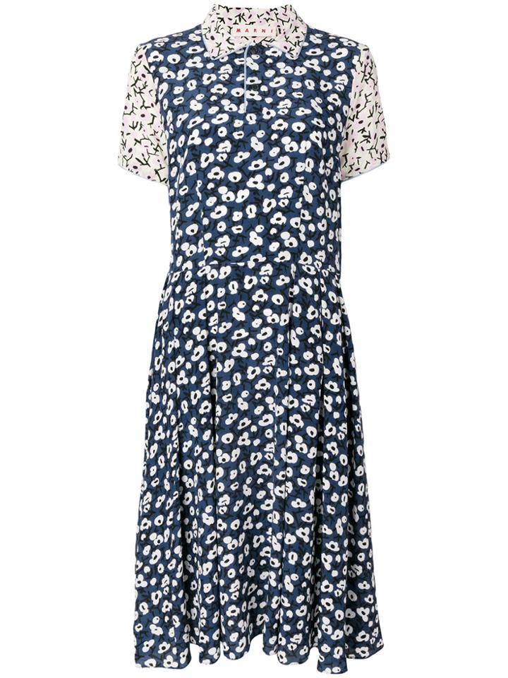 Marni Floral Printed Dress - Blue