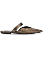 Fabiana Filippi Flat Pointed Mules - Gold