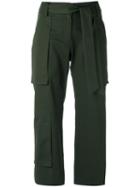 Giuliana Romanno Cropped Trousers, Women's, Size: 36, Green, Cotton/elastodiene