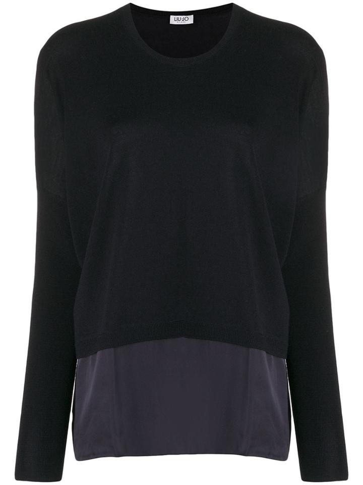 Liu Jo Contrast Panel Knit Sweater - Blue